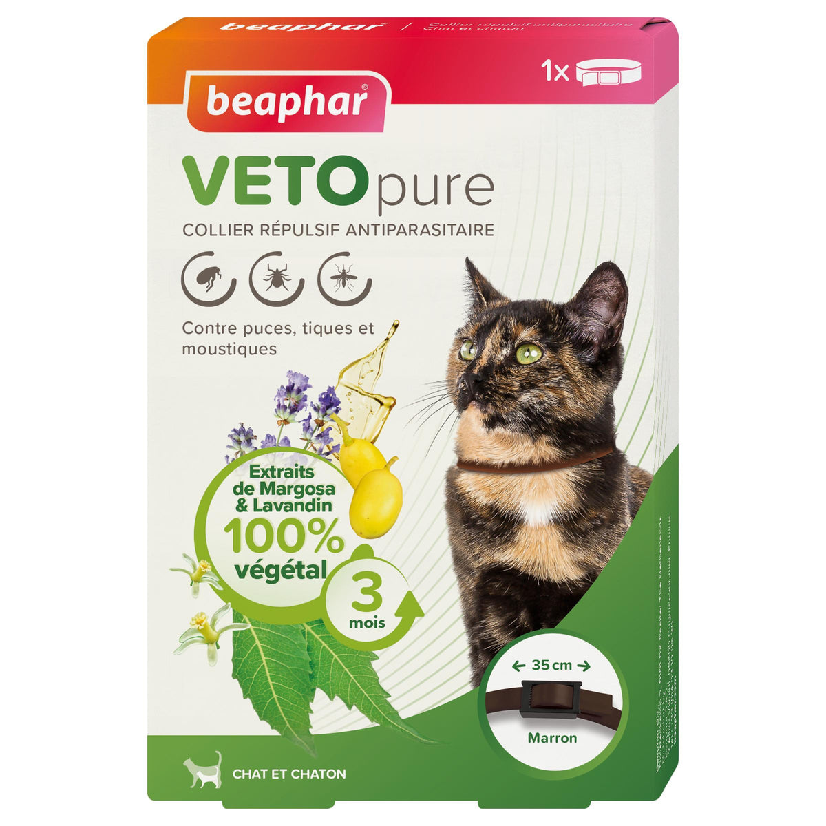 Collier répulsif antiparasitaire Vetopure chat, chaton