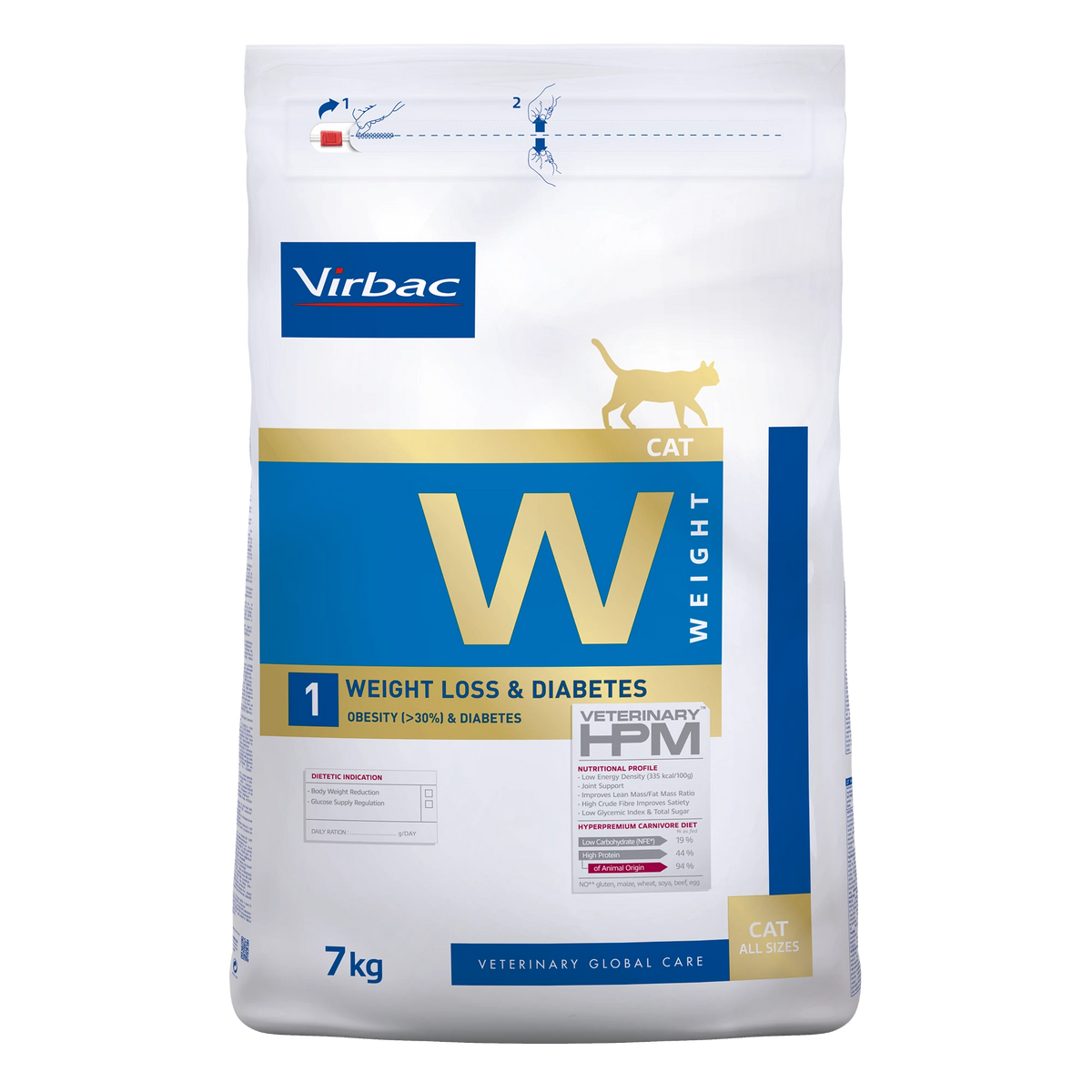 Virbac Veterinary HPM Diététique Weight Loss & Diabetes - croquettes chat