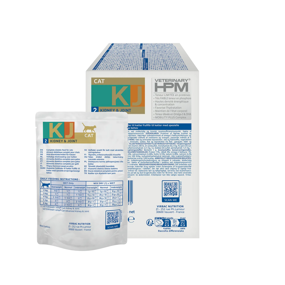 Virbac Veterinary HPM Diététique Early Kidney Joint sachet repas - pâtée chat