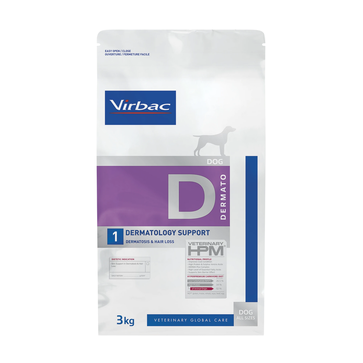 Virbac Veterinary HPM Diététique Dermatology support - croquettes chien