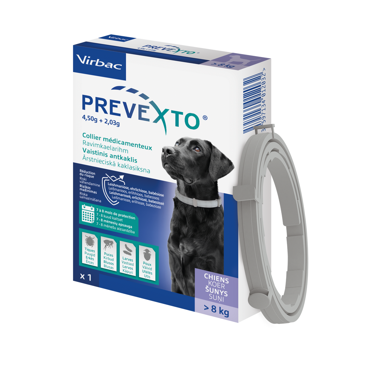 Prevexto collier médicamenteux antiparasitaire chien