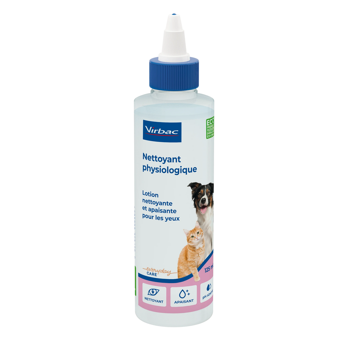 Nettoyant physiologique pour les yeux chien, chat