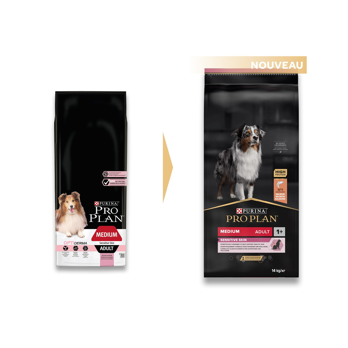 Pro Plan Sensitive Skin Medium Adult au saumon - croquettes chien