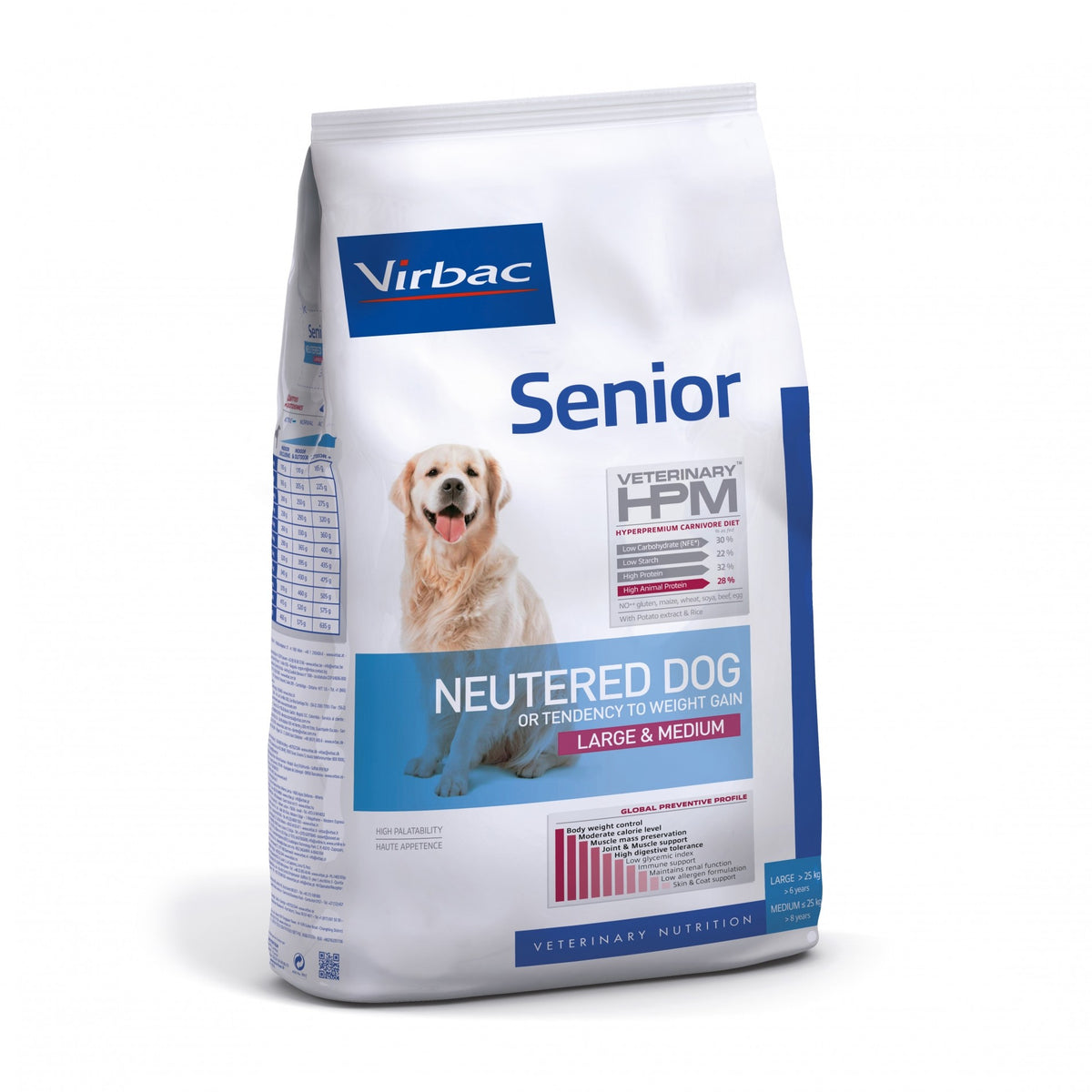 Virbac Veterinary HPM Senior Neutered Dog Large & Medium - croquettes chien