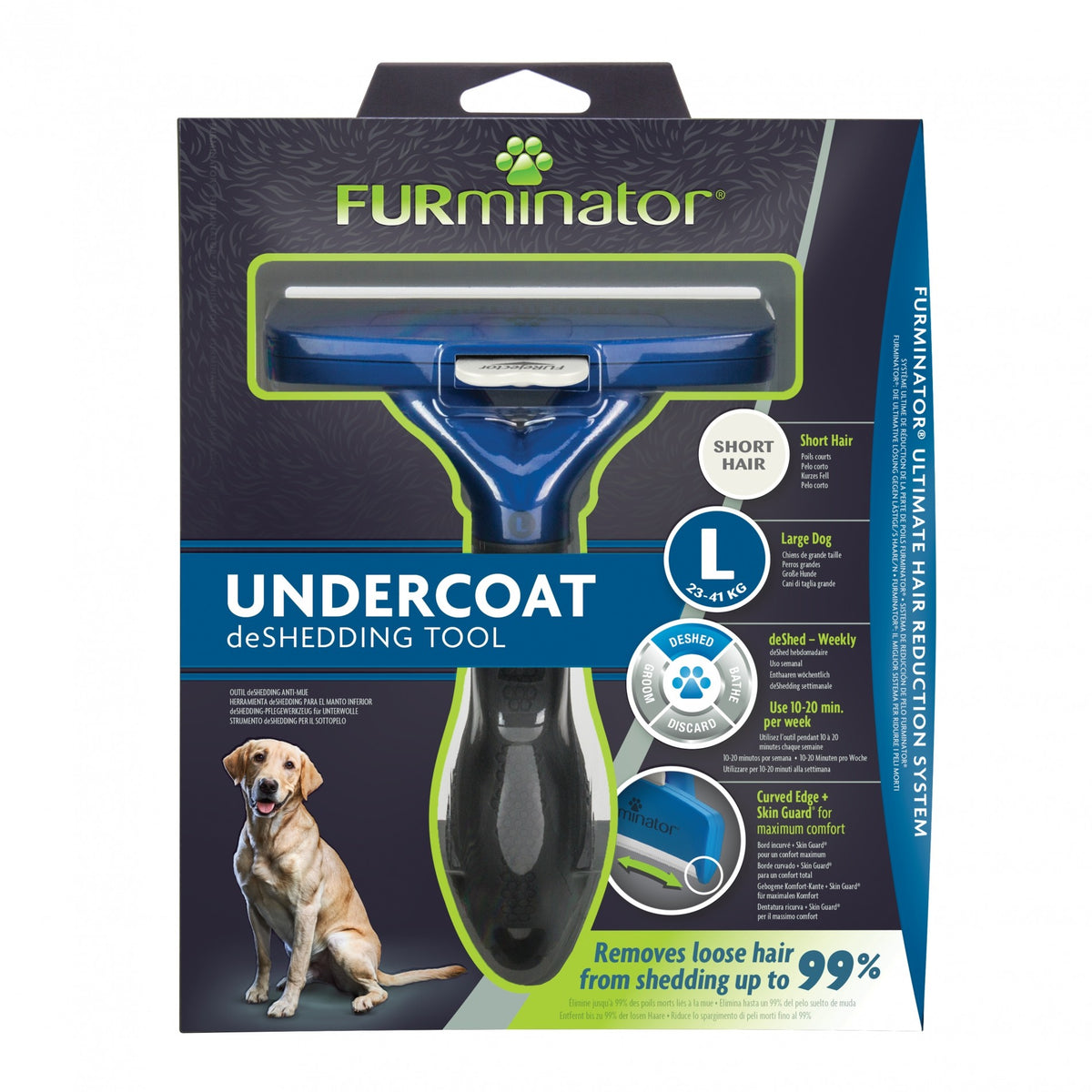 Brosse Furminator poils courts chien