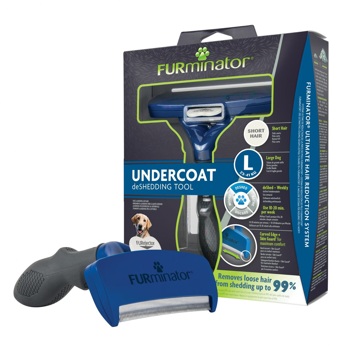 Brosse Furminator poils courts chien