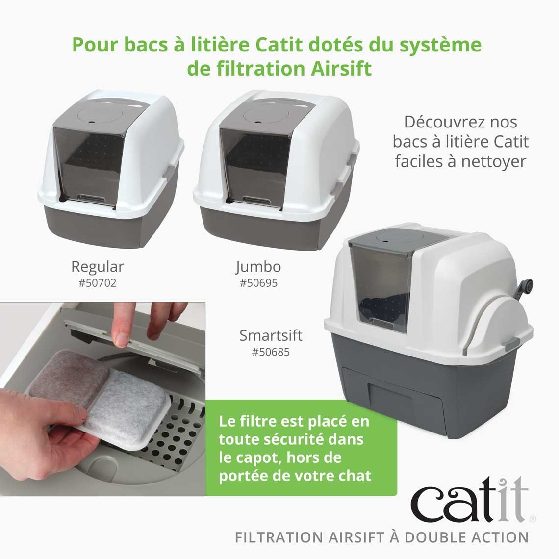 Filtre anti-odeur Airsift pour maison de toilette Cat It