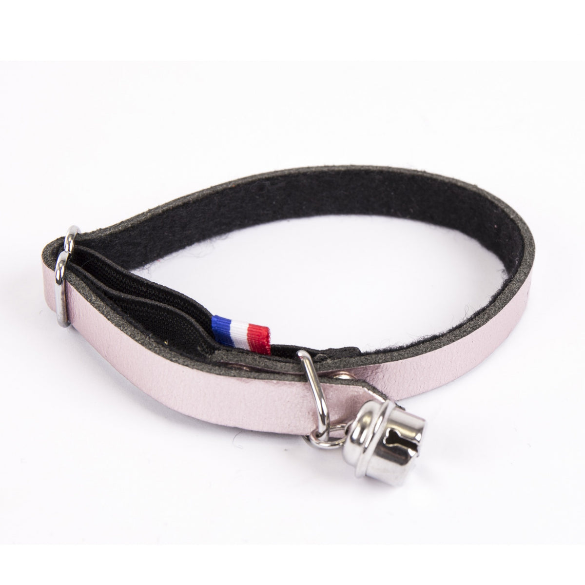 Collier en cuir Dakota rose poudré chat