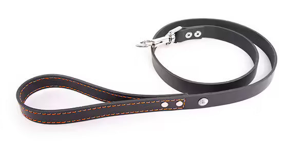 Martin Sellier - Chien - Laisse cuir Flash couture fluo