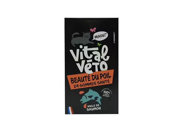 Vitalvéto Beauté du poil - Gommes à mâcher pour chat - Pelage en bonne santé-DLUO dépassée