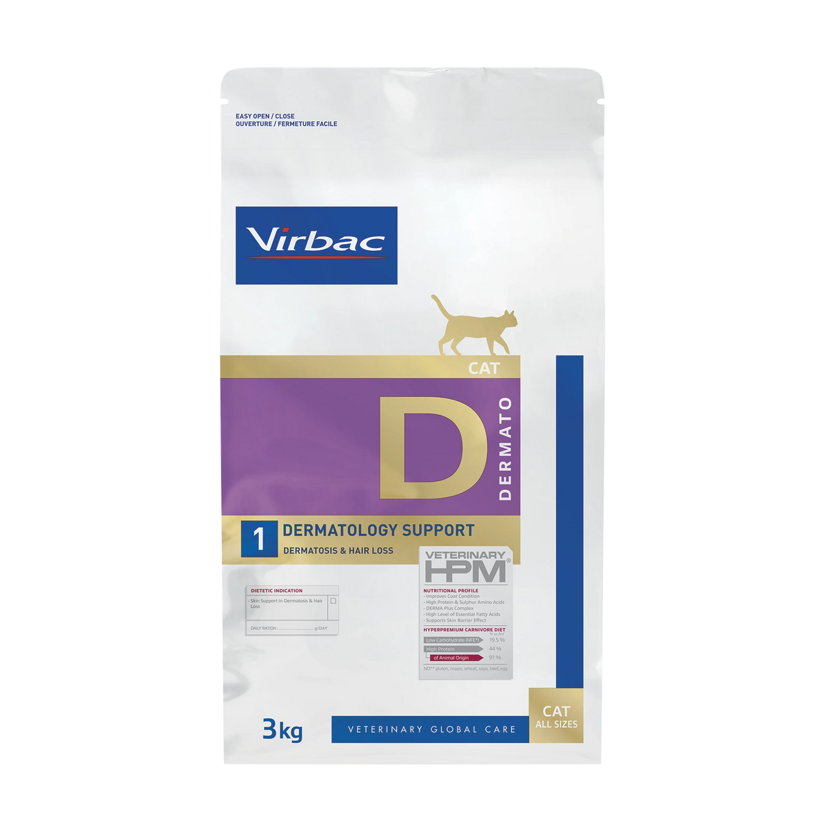 Virbac Veterinary HPM Diététique Dermatology support - croquettes chat