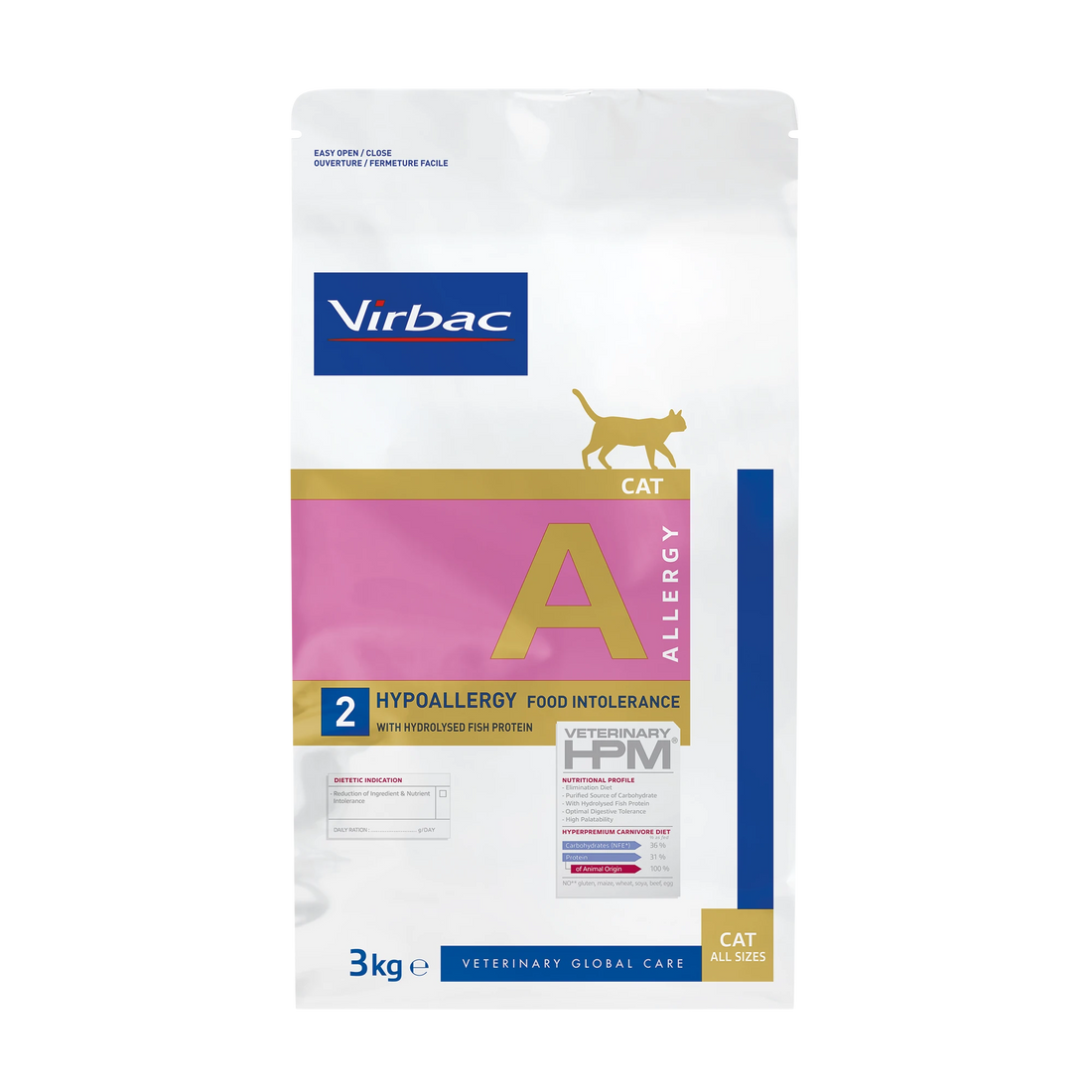 Virbac Veterinary HPM Diététique Hypoallergy Food Intolerance - croquettes chat