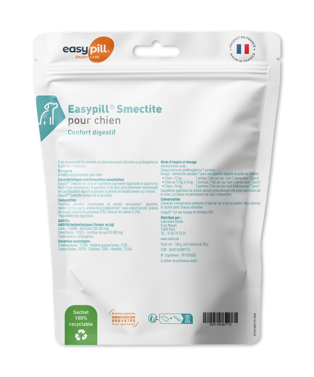 Easypill Smectite chien