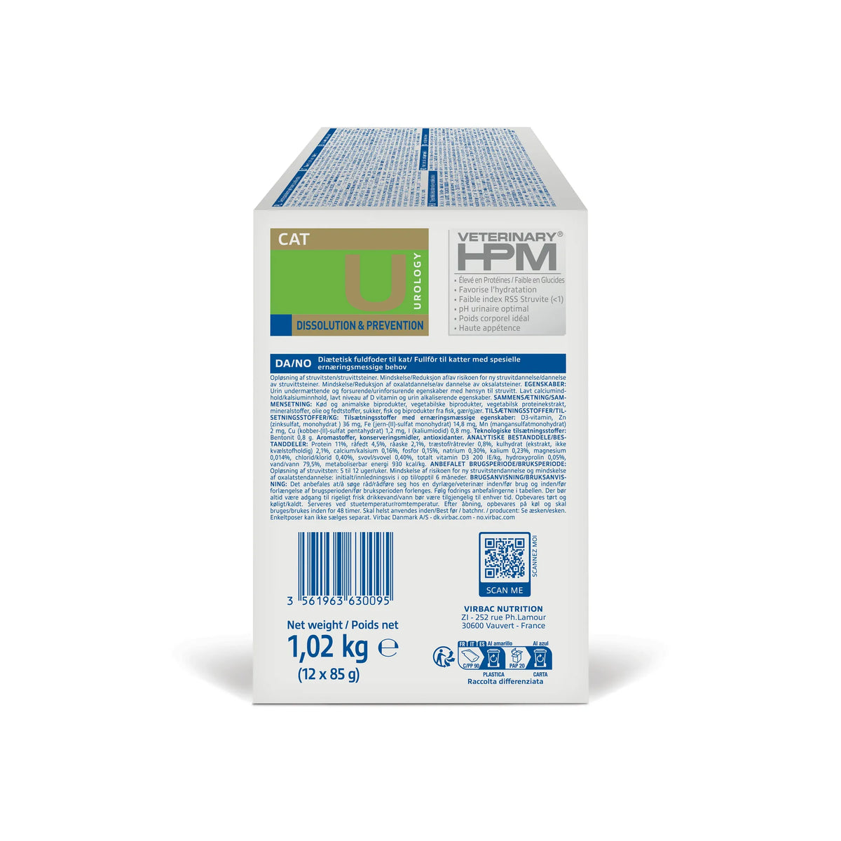 Virbac Veterinary HPM Diététique Urology Dissolution &amp; Prévention sachets - pâtée chat