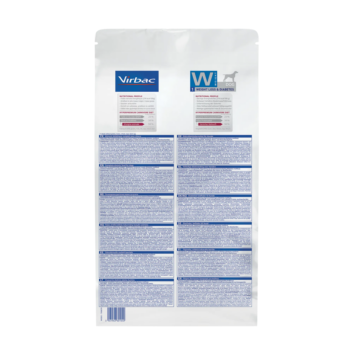 Virbac Veterinary HPM Diététique Weight Loss &amp; Diabetes - croquettes chien