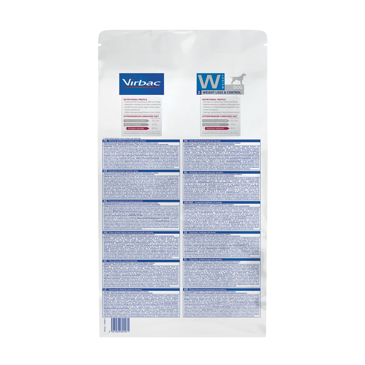 Virbac Veterinary HPM Diététique Weight Loss &amp; Control - croquettes chien