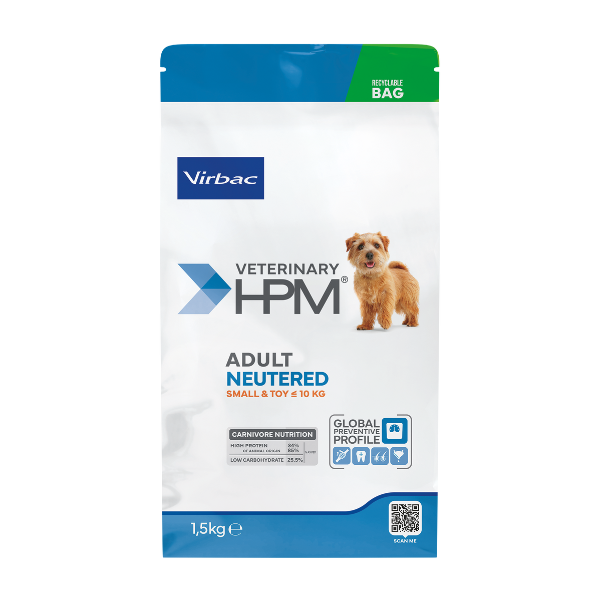 Veterinary HPM Adult Neutered Dog Small &amp; Toy - croquettes chien