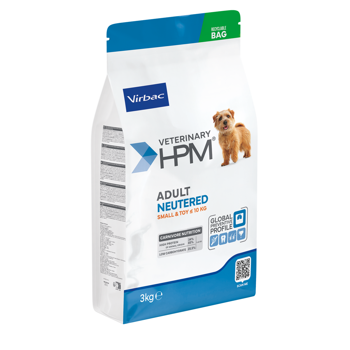 Veterinary HPM Adult Neutered Dog Small &amp; Toy - croquettes chien