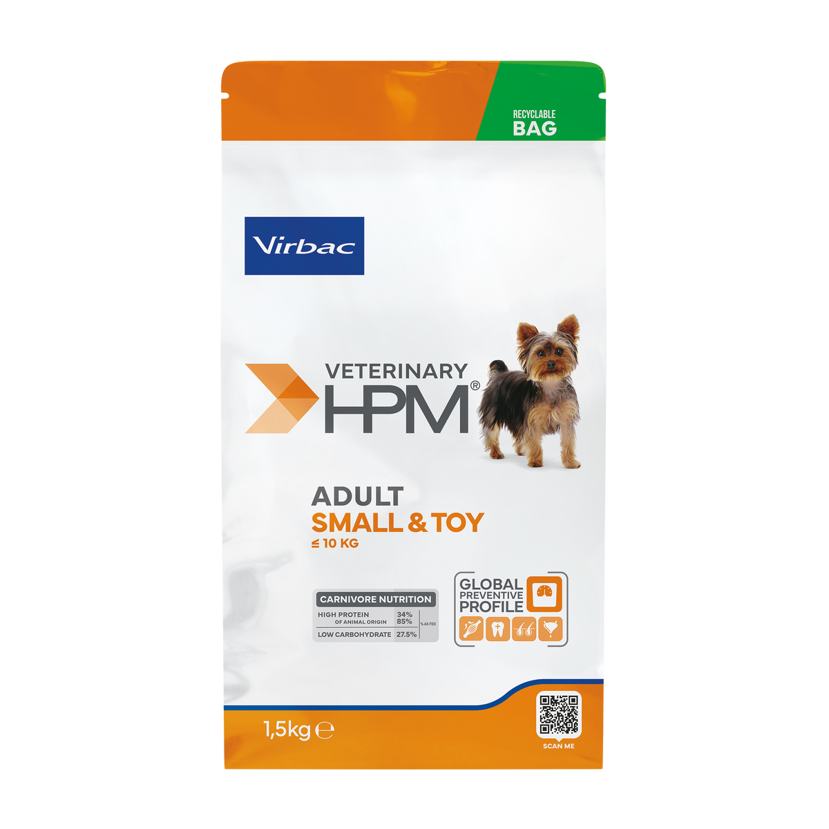 Virbac Veterinary HPM Physiologique Adult Small &amp; Toy - croquettes chien