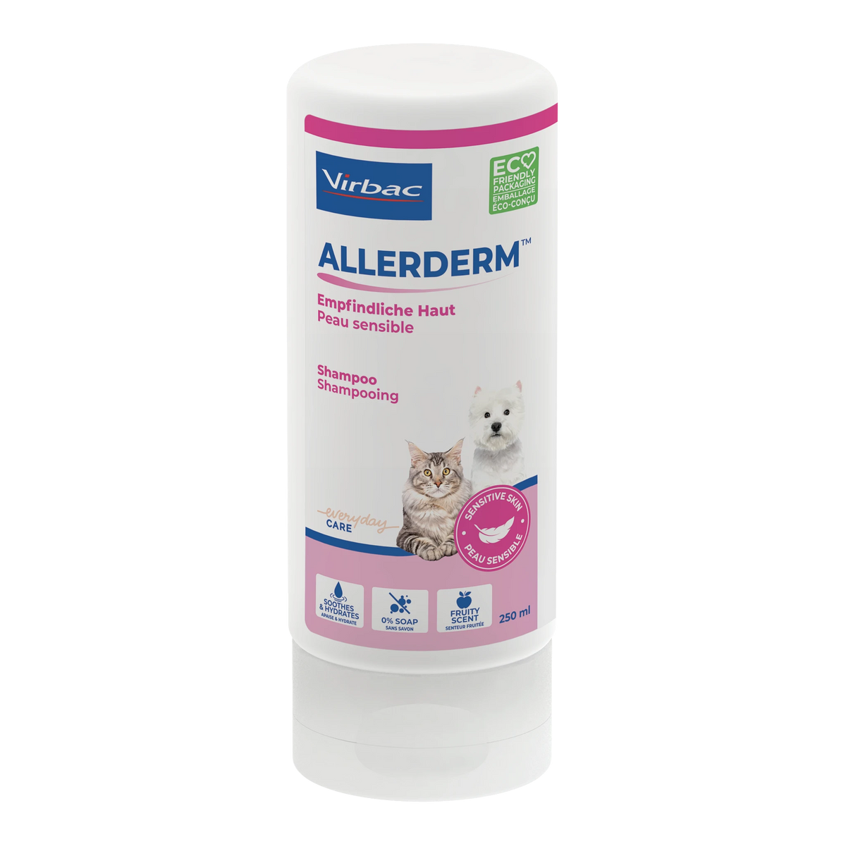 Allerderm shampoing peau sensible chat, chien