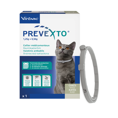Prevexto collier antiparasitaire protection de 7 à 8 mois chat