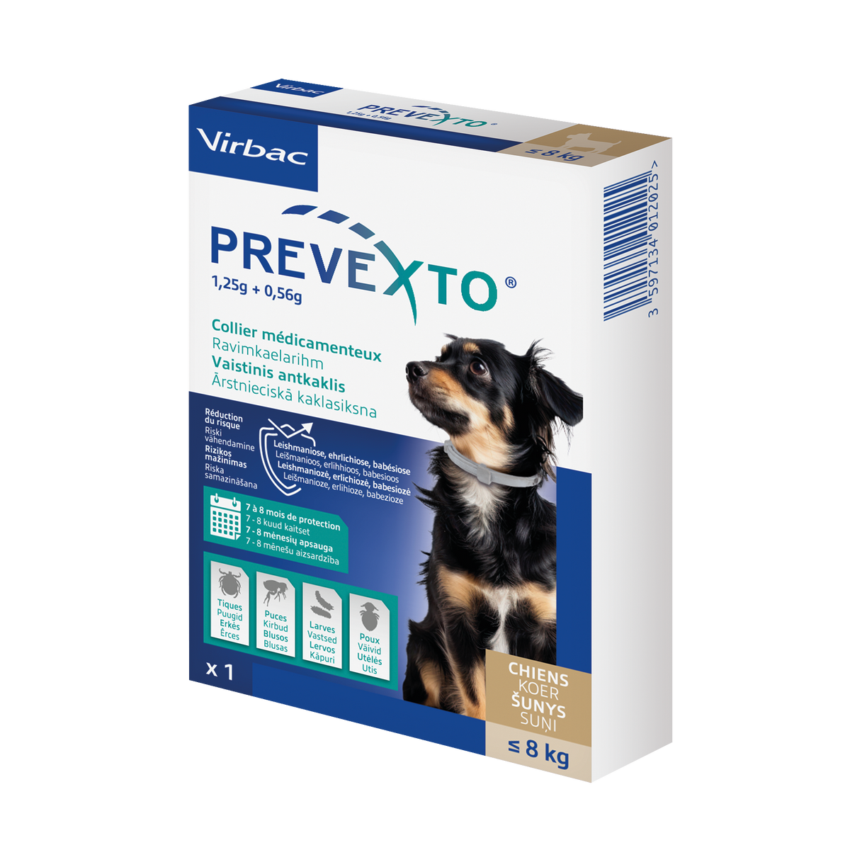 Prevexto collier médicamenteux antiparasitaire chien