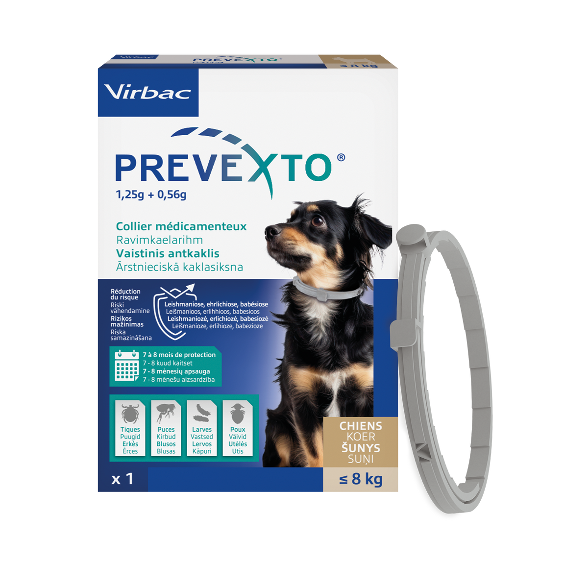 Prevexto collier médicamenteux antiparasitaire chien