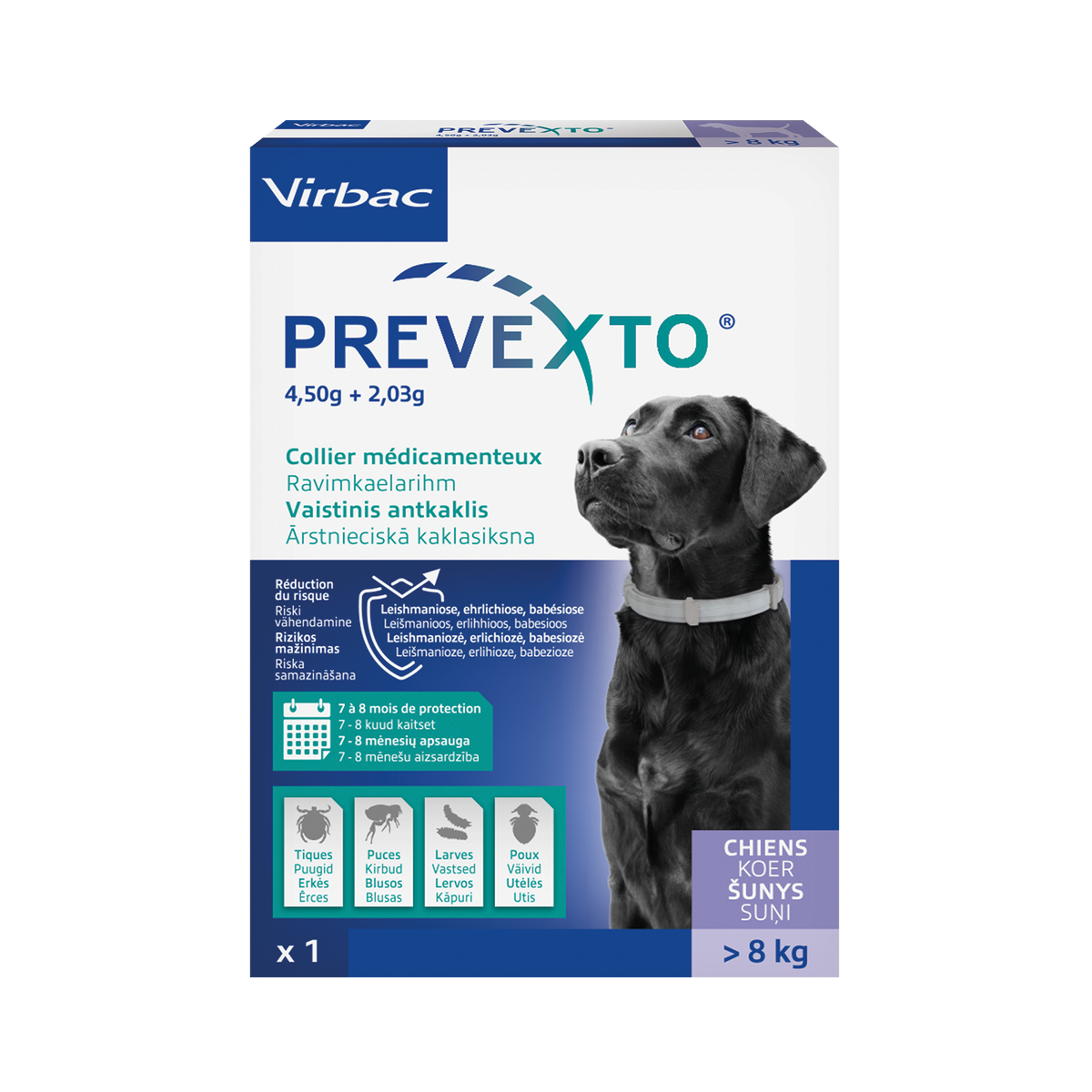 Prevexto collier médicamenteux antiparasitaire chien