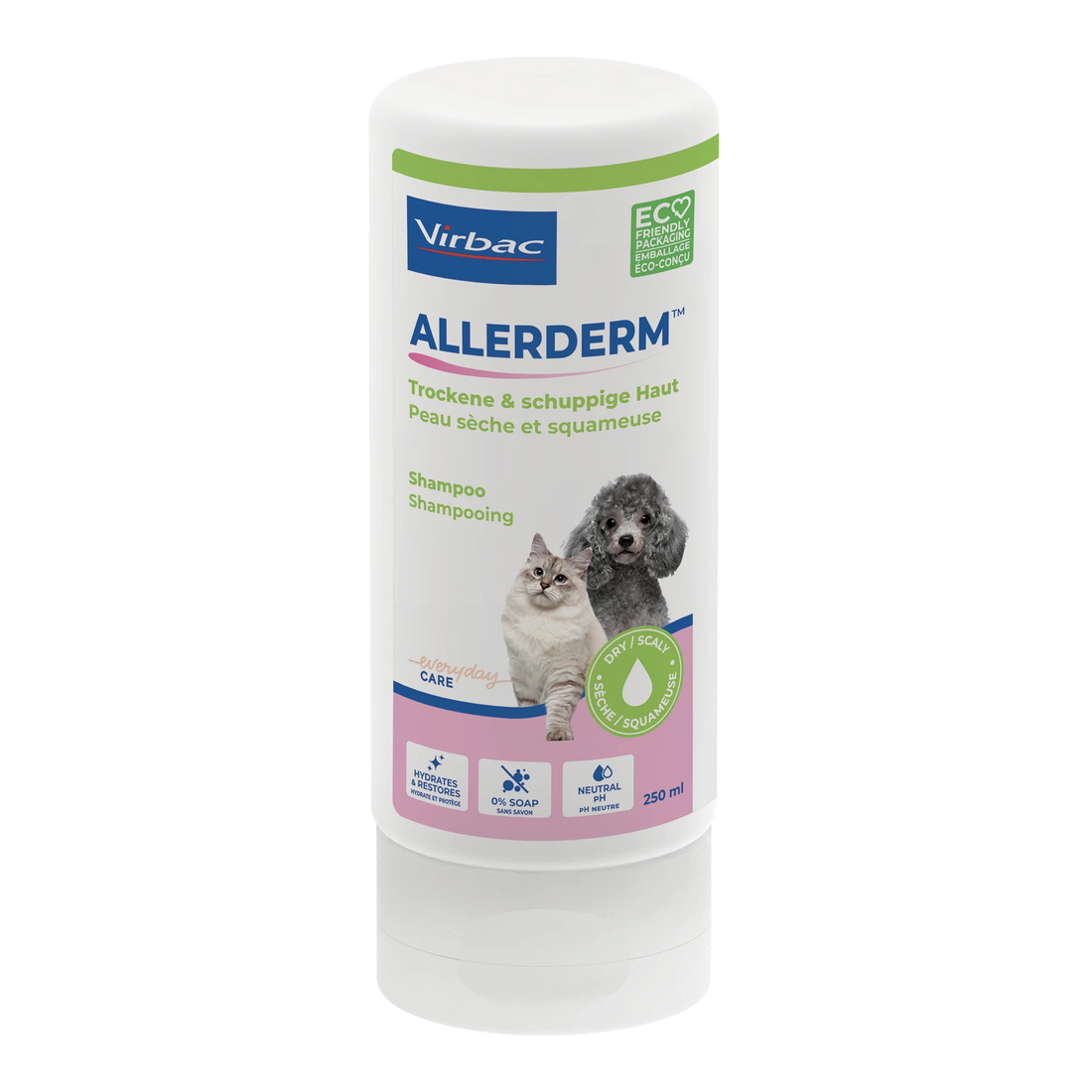 Allerderm shampoing peau sèche chien, chat