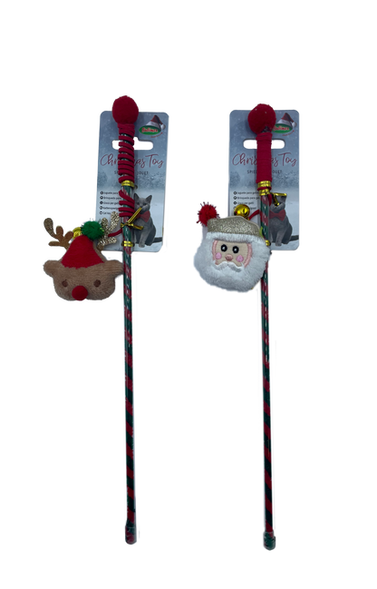 Canne à pêche peluche de Noël 40 cm chat