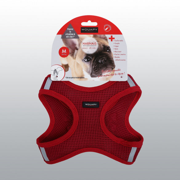 Harnais Soft rouge chien