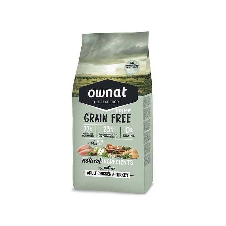 Ownat Grain Free Prime adult chicken and turkey - croquettes chien