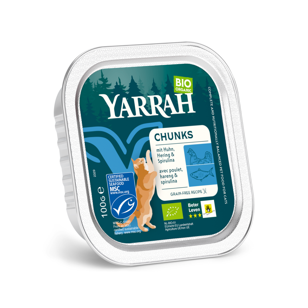 Yarrah bouchées bio sans céréales - pâtée chat