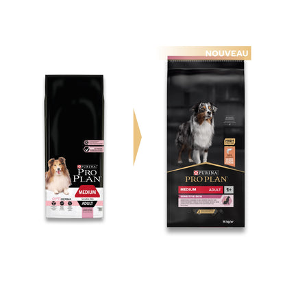 Pro Plan Sensitive Skin Medium Adult au saumon - croquettes chien