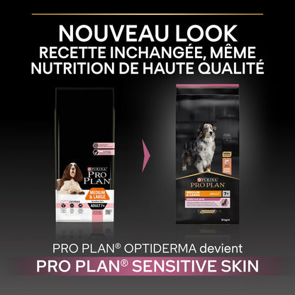 Pro Plan Sensitive Skin Medium &amp; Large Adult au saumon - croquettes chien