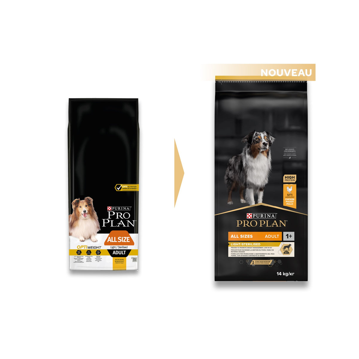 Pro Plan Light/Sterilised All Sizes Adult au poulet - croquettes chien