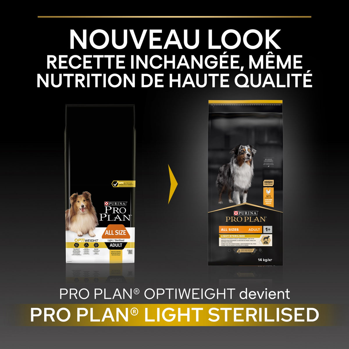 Pro Plan Light/Sterilised All Sizes Adult au poulet - croquettes chien