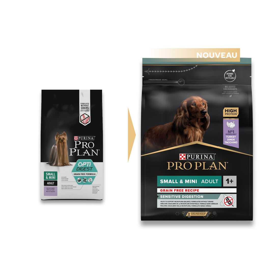 Pro Plan Sensitive Digestion No Grain Small &amp; Mini Adult à la dinde - croquettes chien