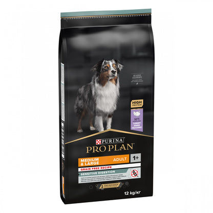 PRO PLAN Sensitive Digestion No Grain Medium &amp; Large Adult à la Dinde - Croquettes pour chien