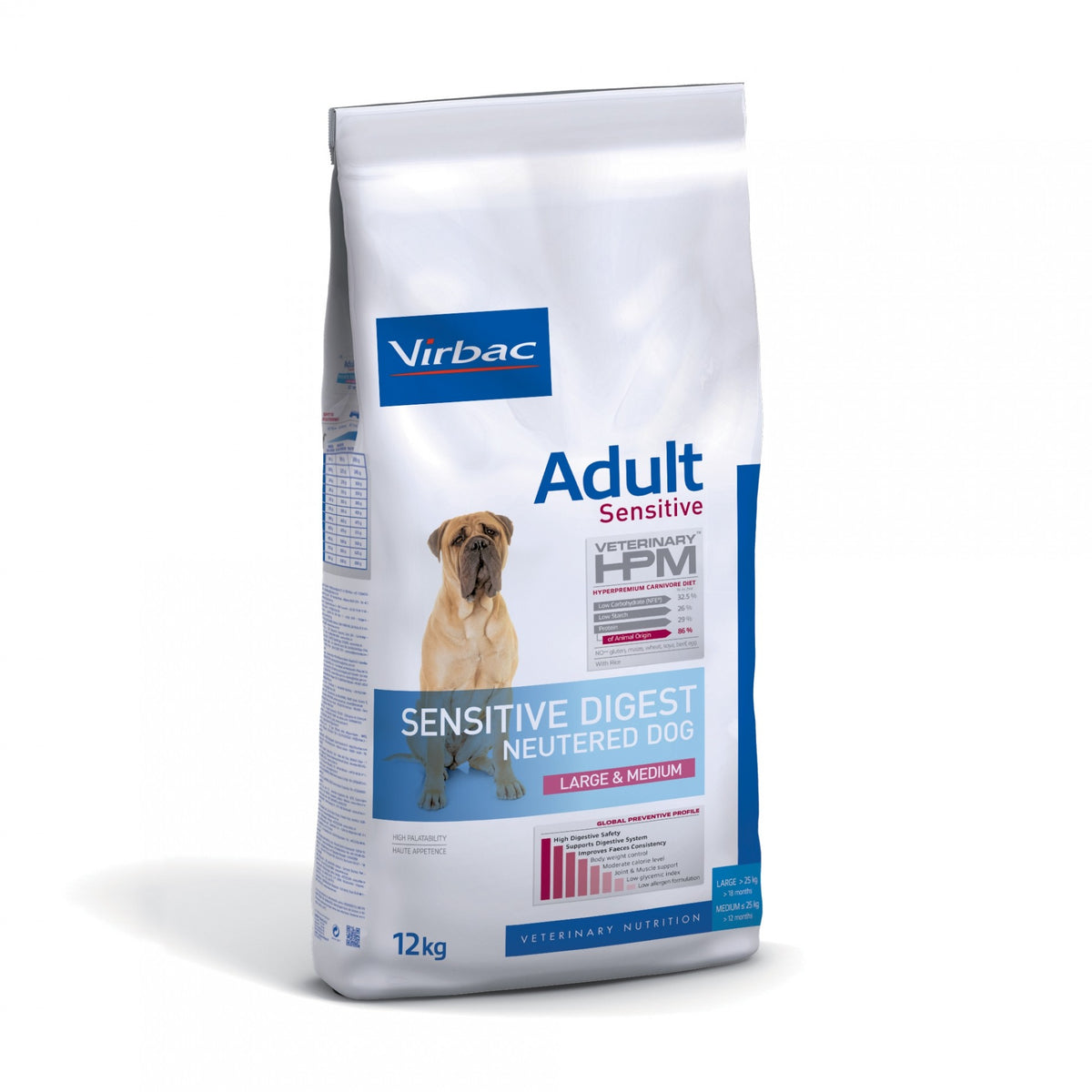 Virbac Veterinary HPM Adult Sensitive Neutered Dog Large &amp; Medium - croquettes chien