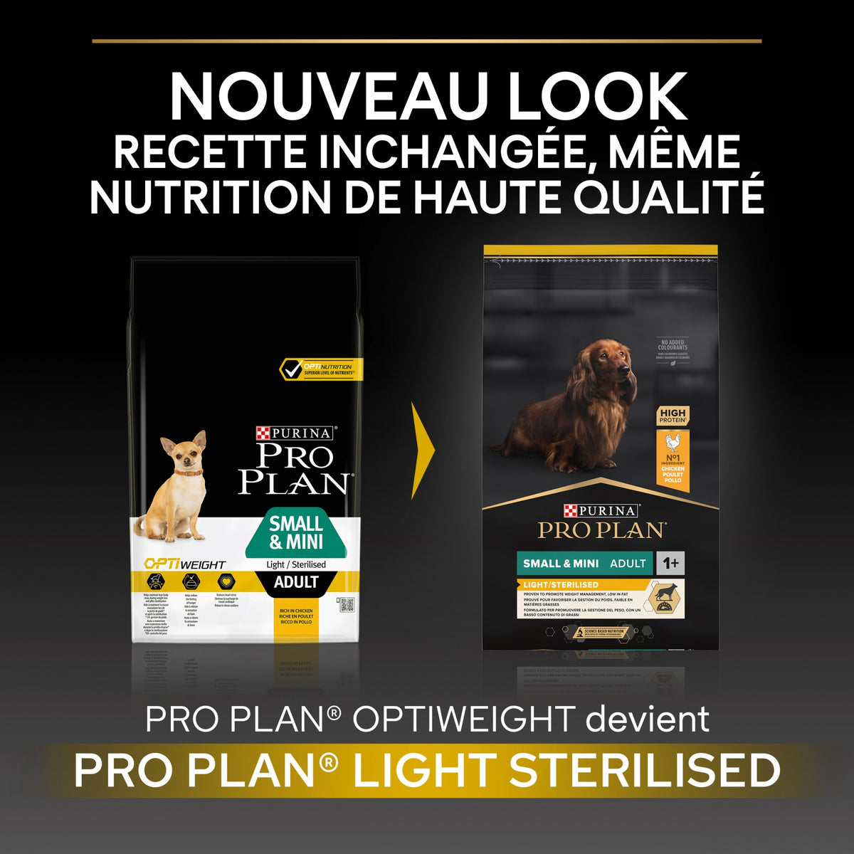 Pro Plan Light/Sterilised Small &amp; Mini Adult au poulet - croquettes chien