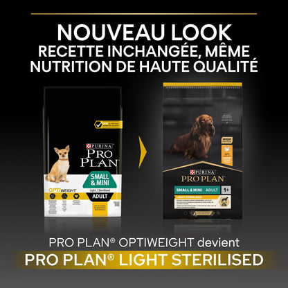 Pro Plan Light/Sterilised Small &amp; Mini Adult au poulet - croquettes chien