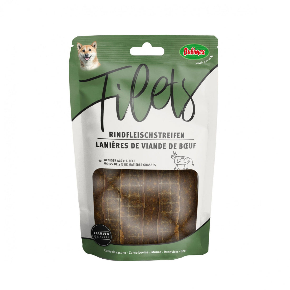 Lamelles de viande de boeuf pour chien