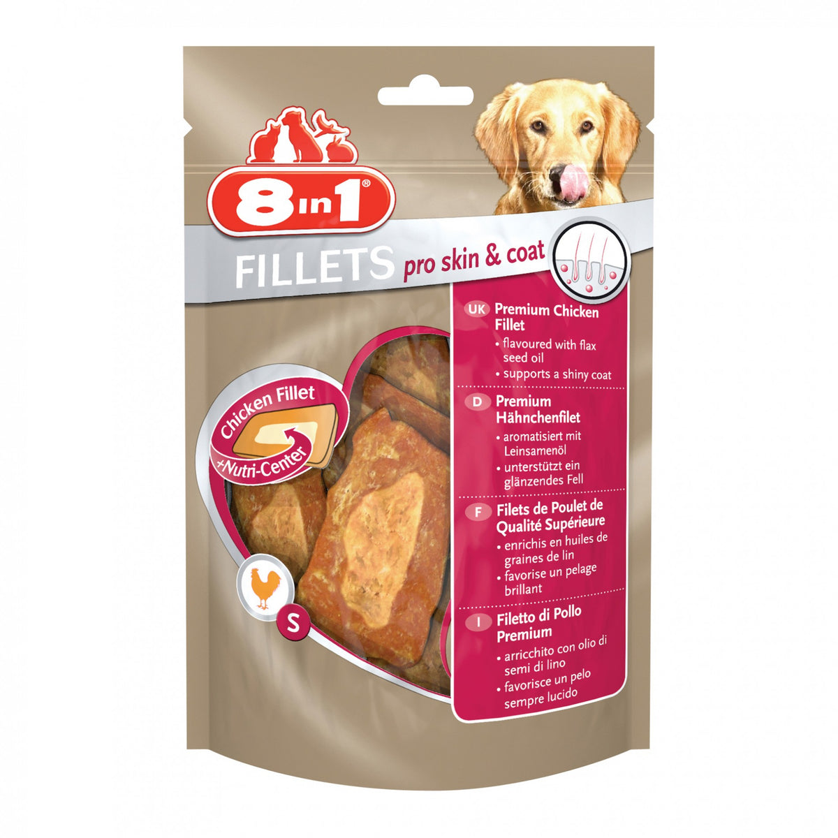 Friandises Pro Skin &amp; Coat 8in1, facilite un pelage brillant chien