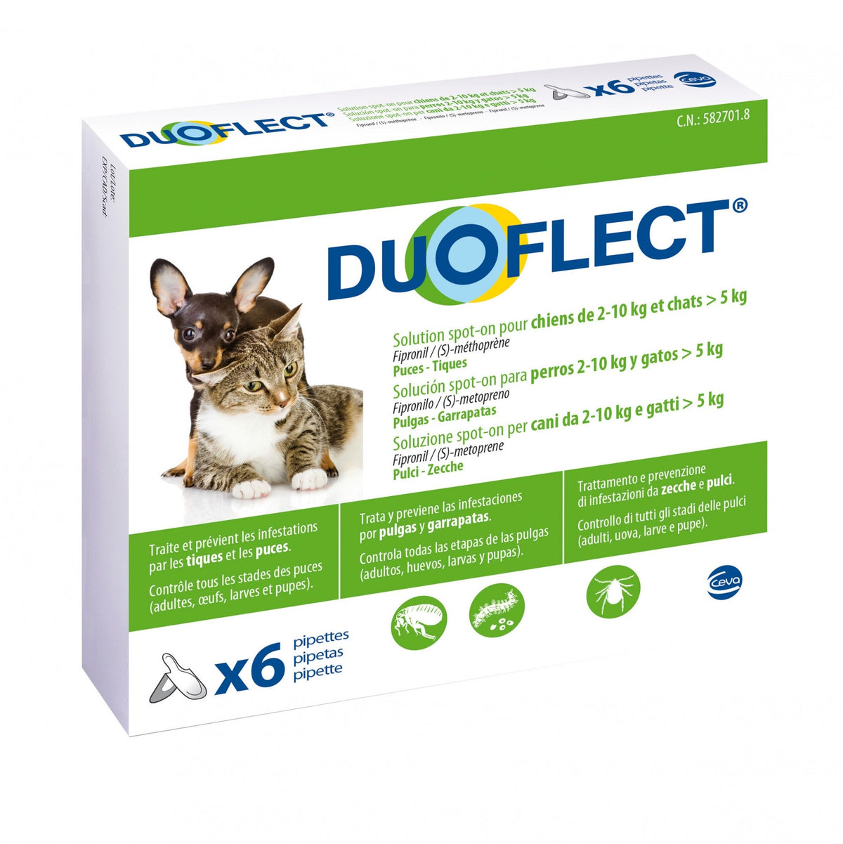 Pipettes Duoflect chat, chien