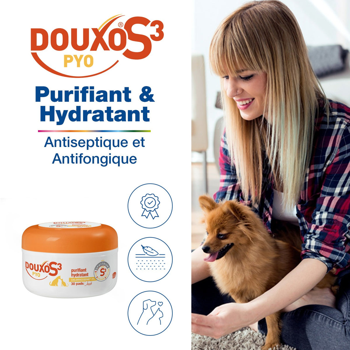 Douxo S3 Pyo Pads chat, chien