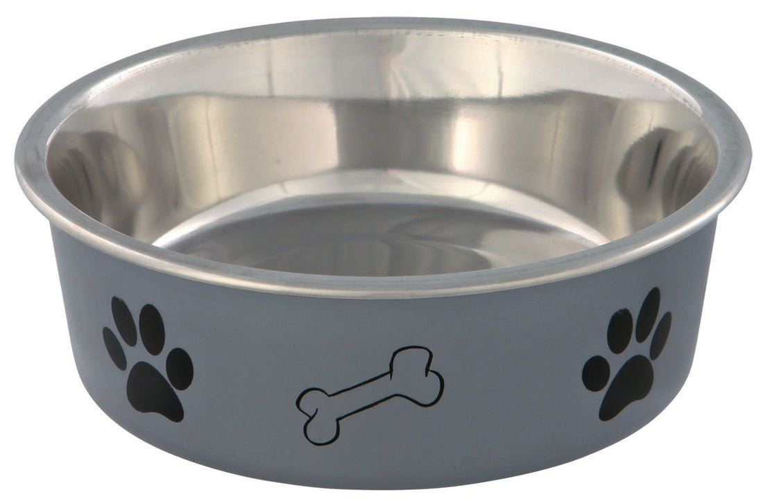 Gamelle inox motifs pattes chien