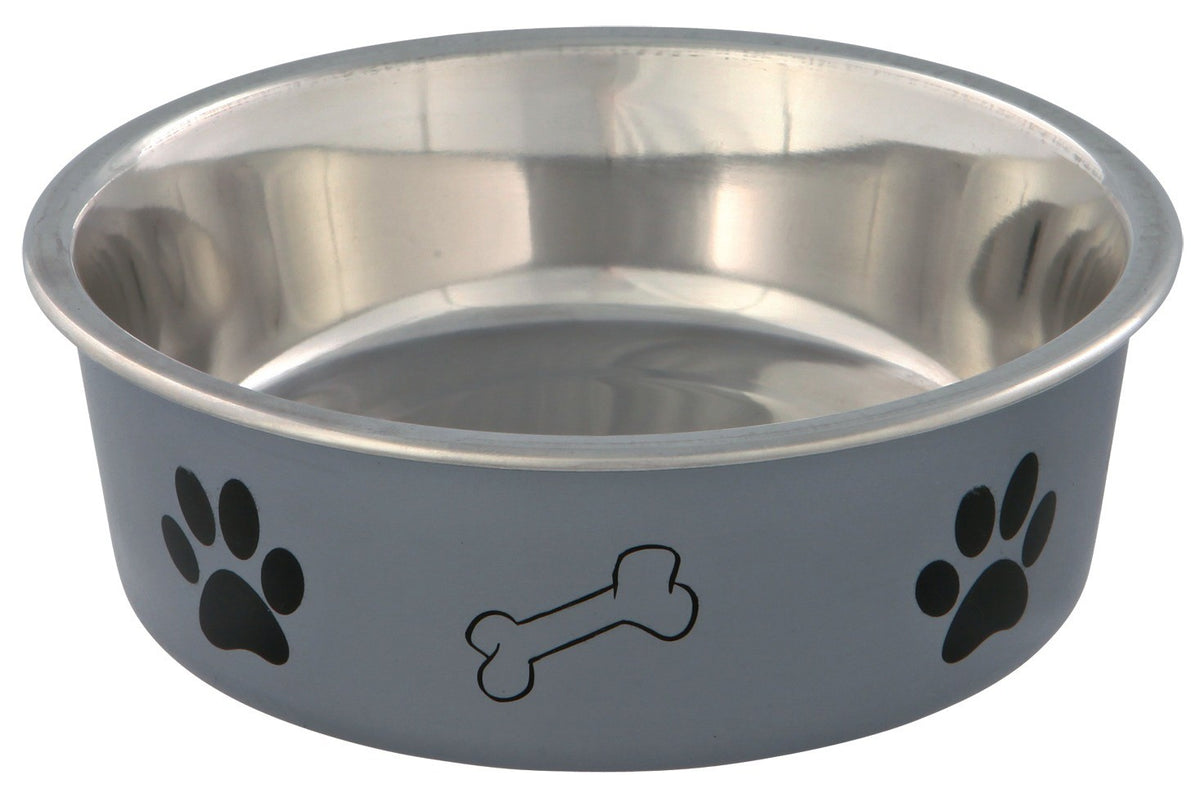 Gamelle inox motifs pattes chien