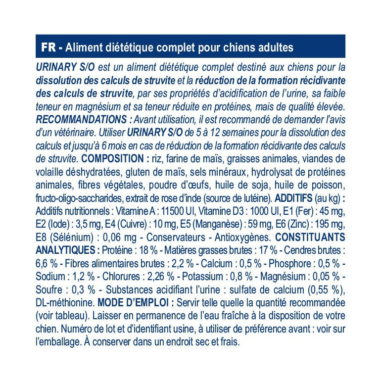 Royal Canin Veterinary Urinary S/O - aliment chien