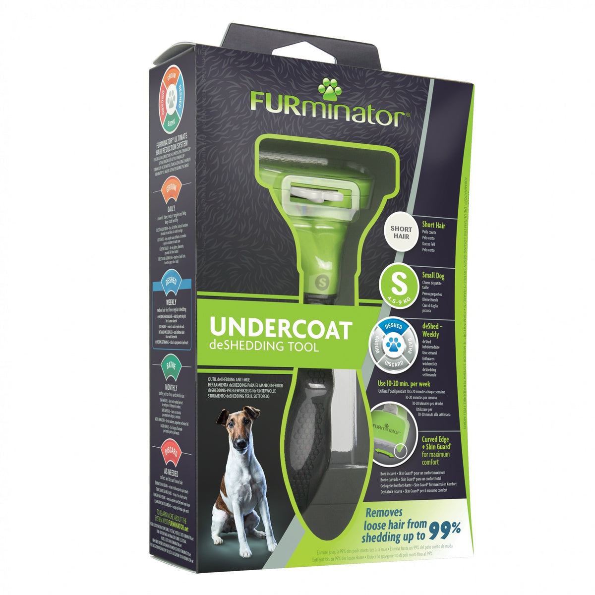 Brosse Furminator poils courts chien